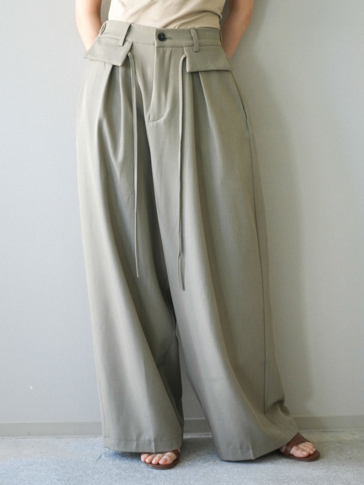 [予約]ドロストデザインワイドスラックス/gray