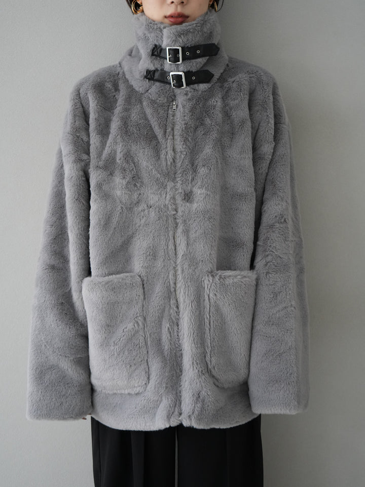 [Pre-order] Faux fur over jacket/gray