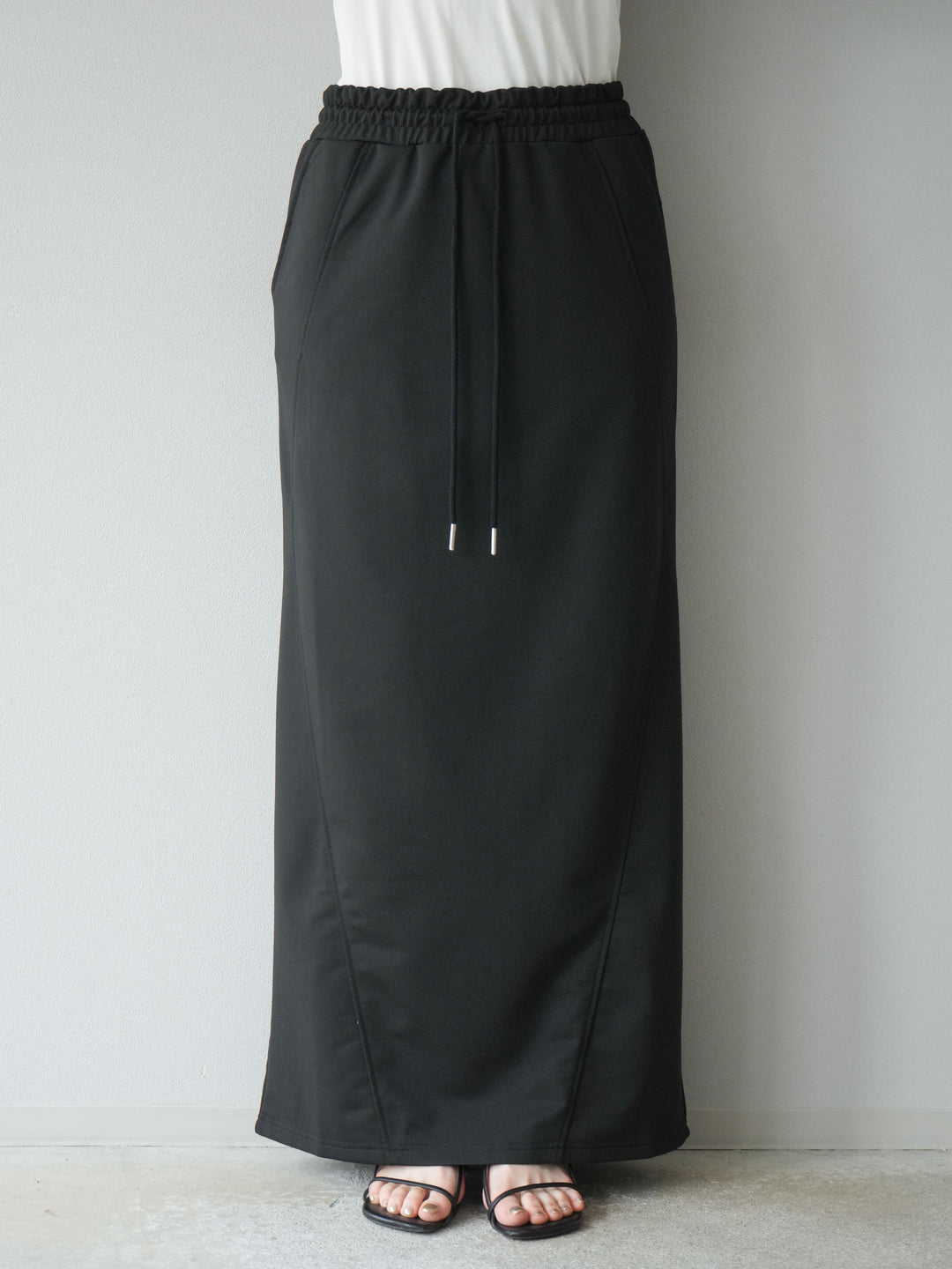 [予約]スウェットロングスカート/ブラック