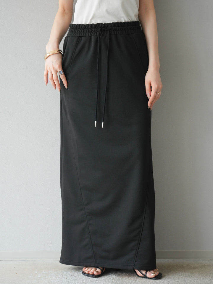 [予約]スウェットロングスカート/ブラック