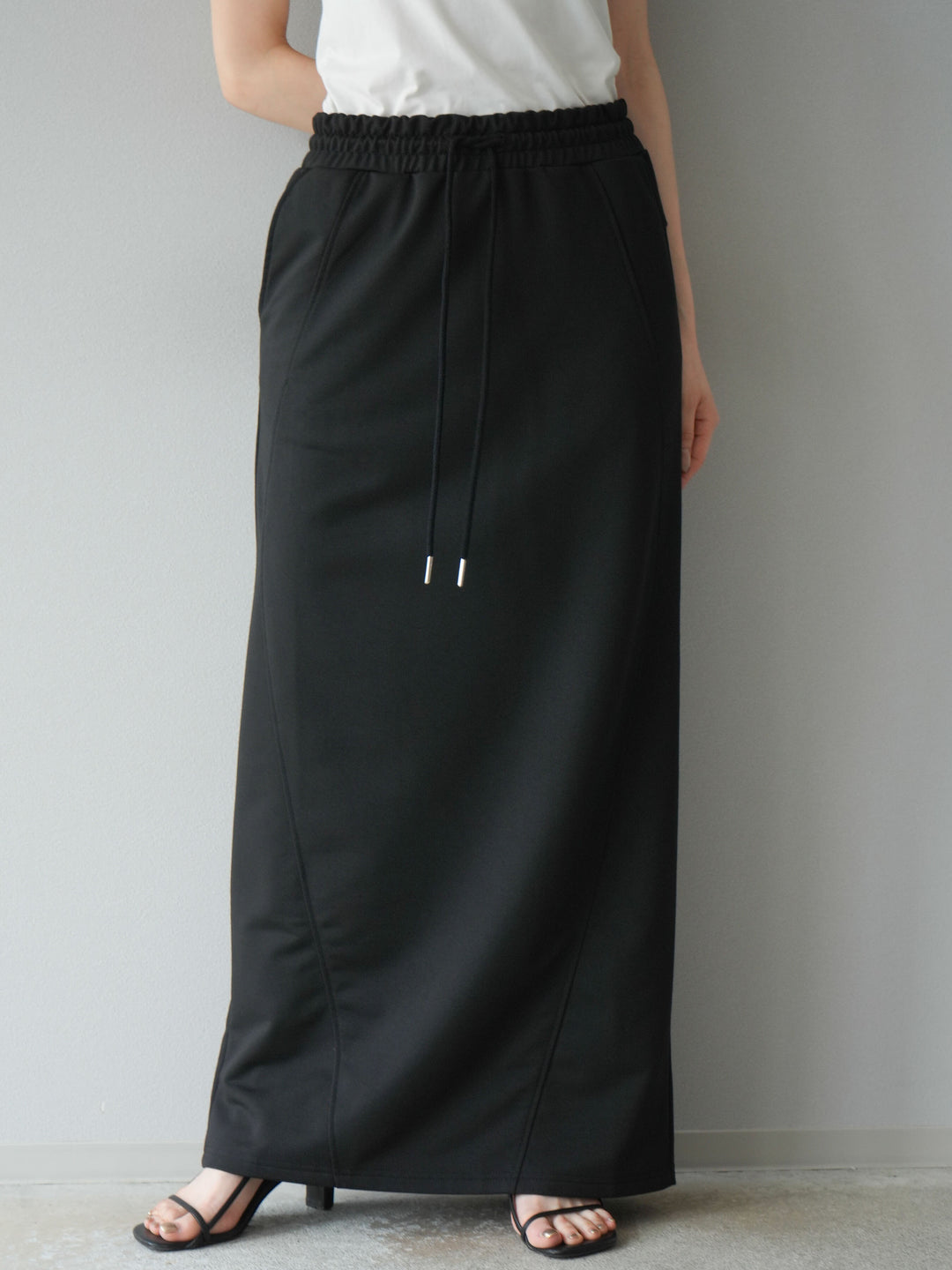 [予約]スウェットロングスカート/ブラック