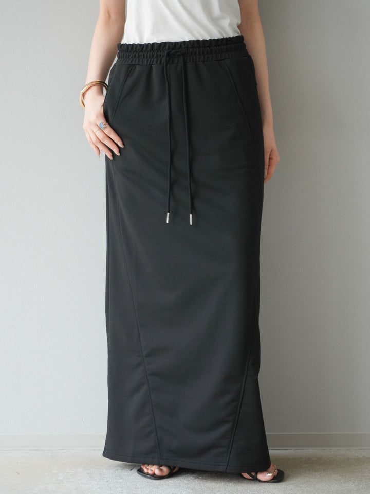 [予約]スウェットロングスカート/ブラック