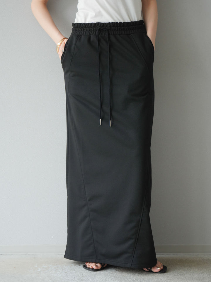 [予約]スウェットロングスカート/ブラック