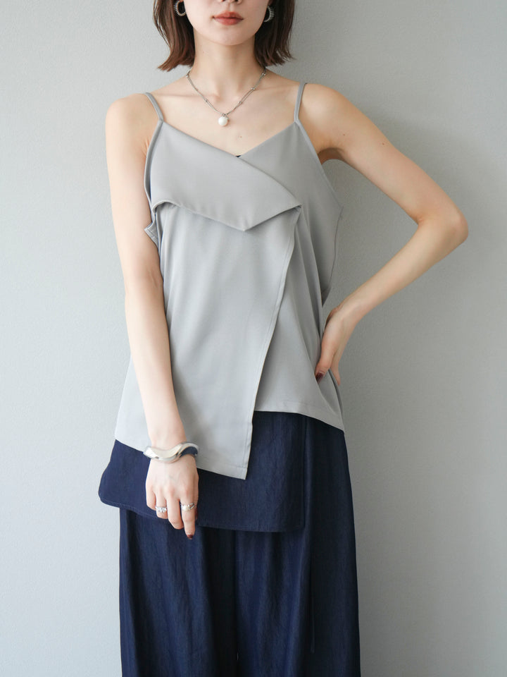 [予約]クロスデザインキャミソール/グレー