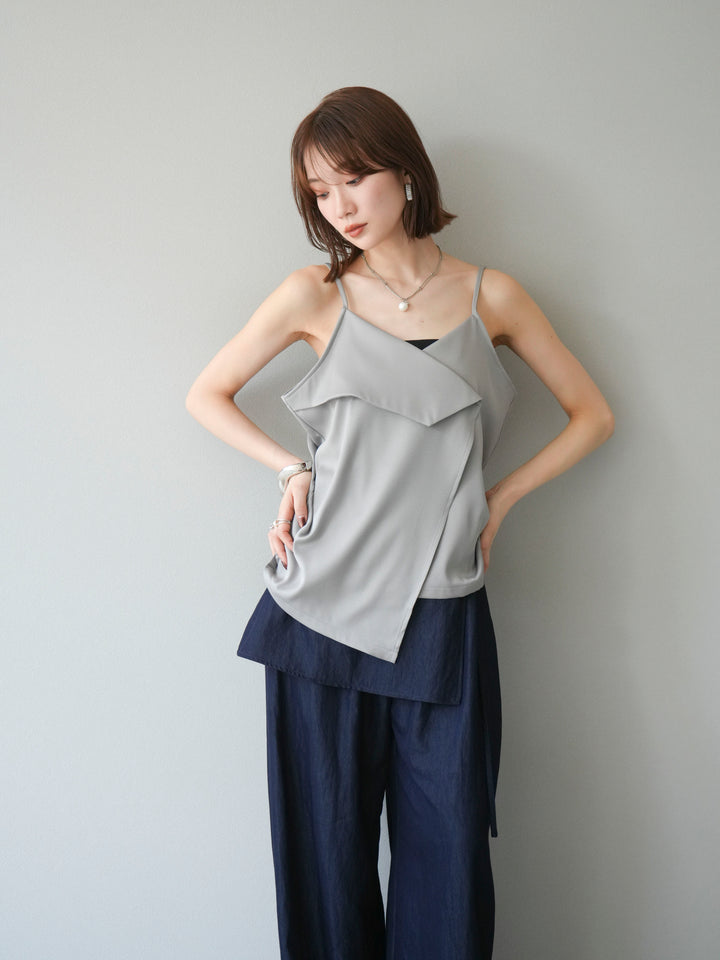 [予約]クロスデザインキャミソール/グレー