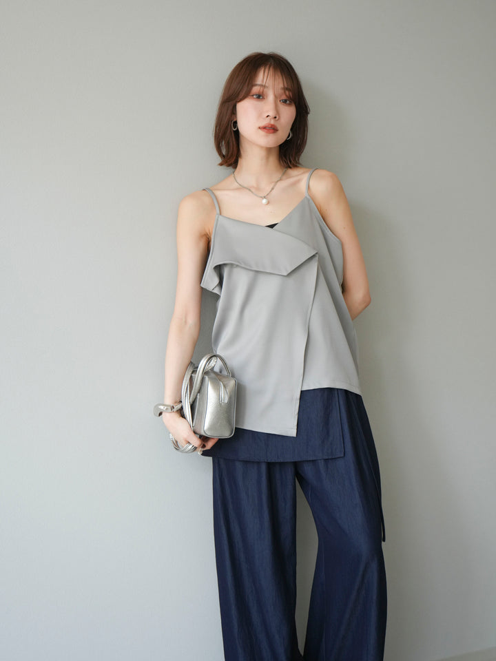 [予約]クロスデザインキャミソール/グレー
