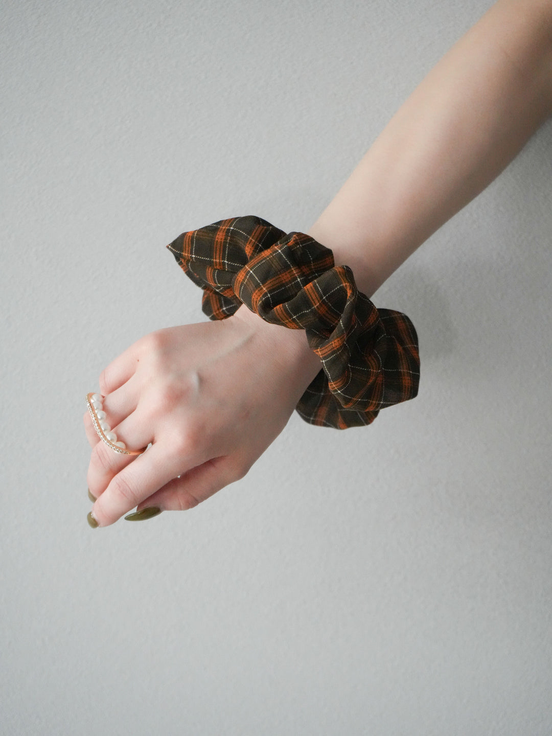 [予約]チェック柄ラッフルキャミソール/ブラウン