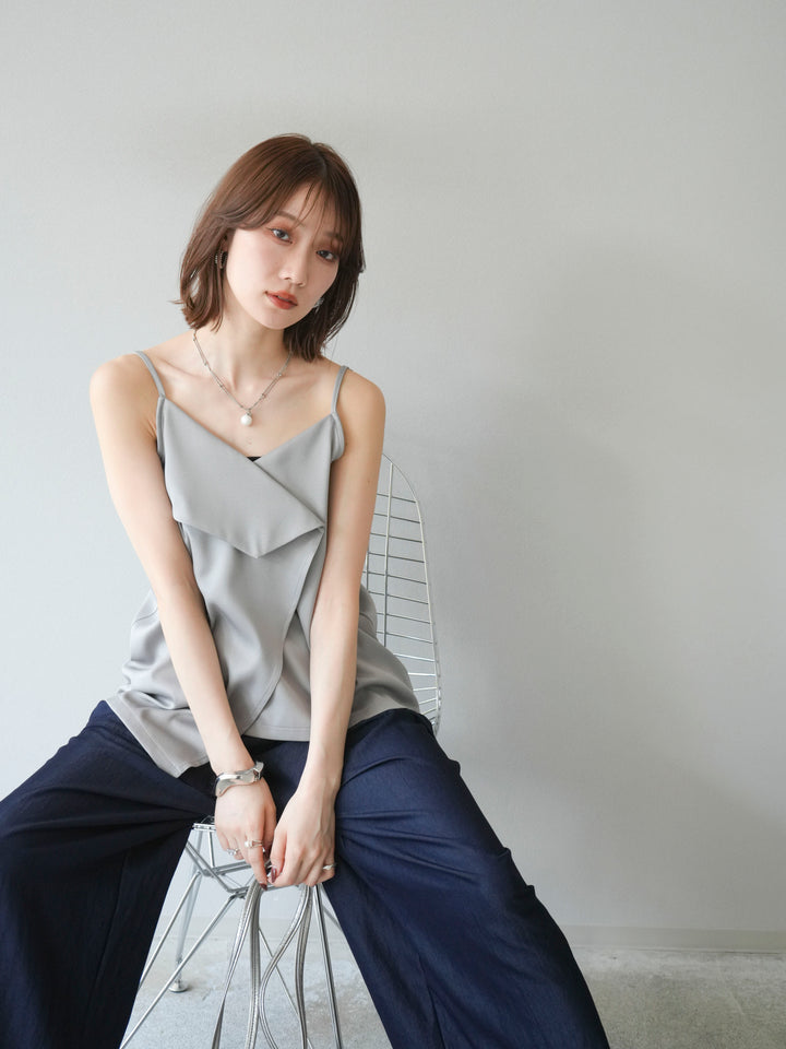 [予約]クロスデザインキャミソール/グレー