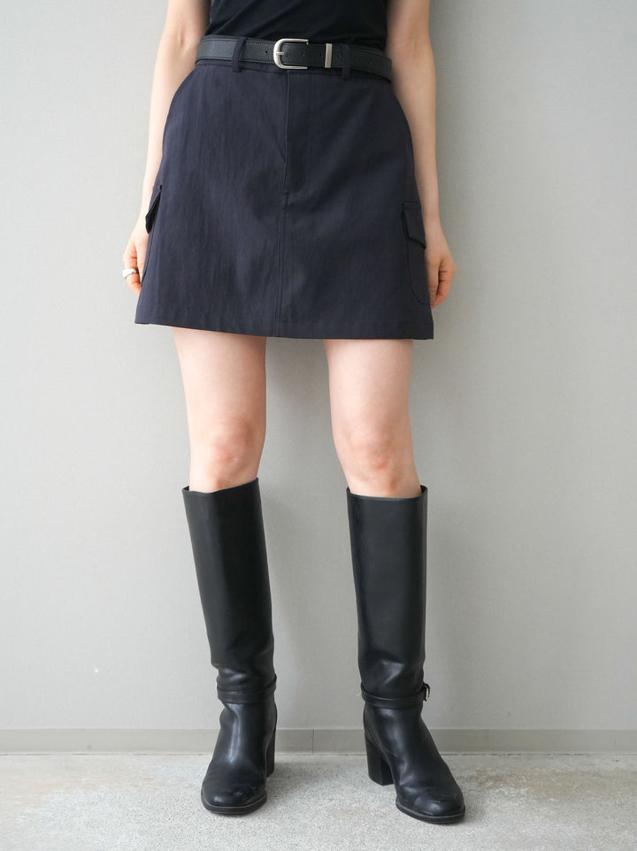 [予約]ベルト付カーゴミニスカート/black