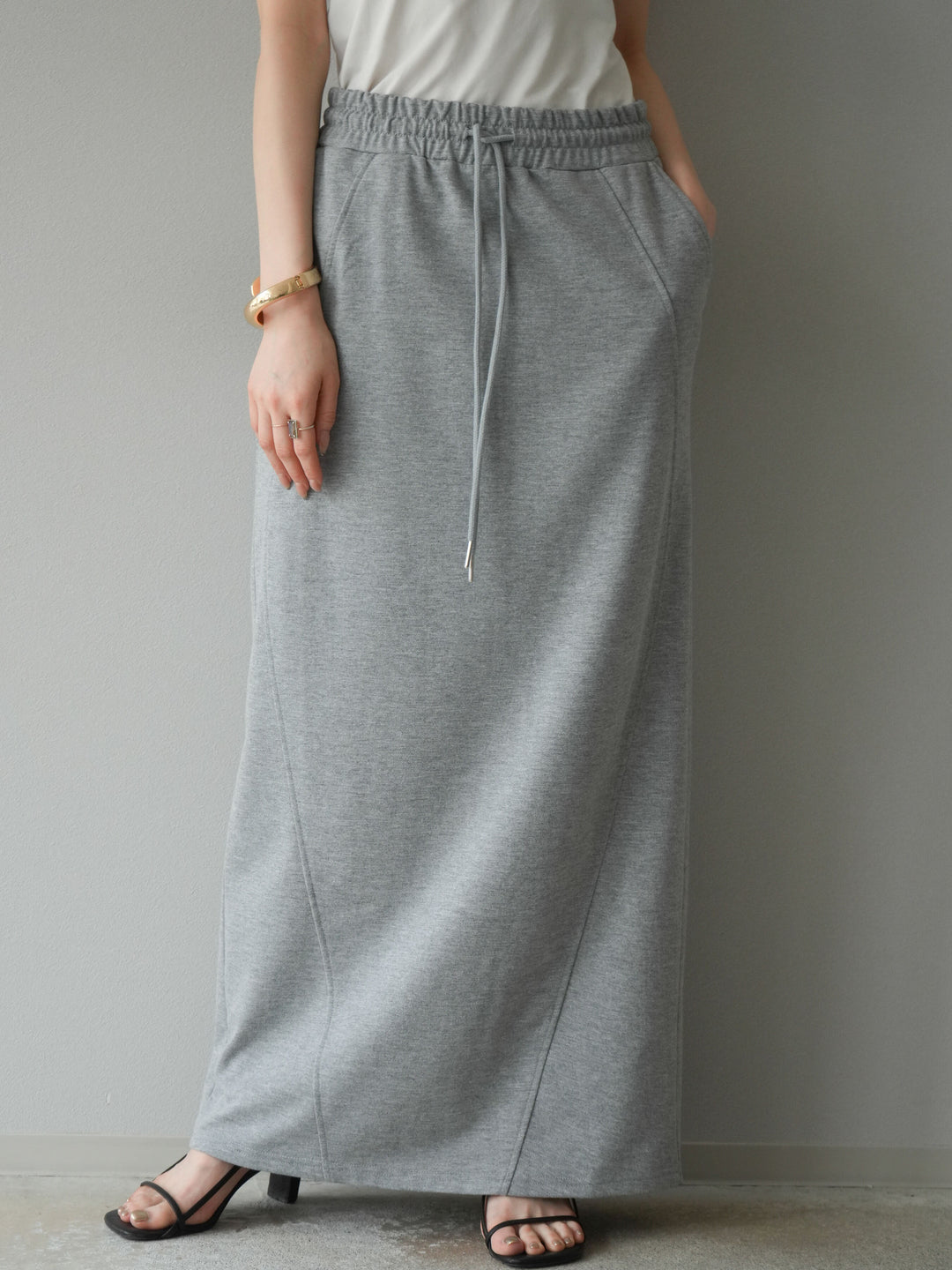 [予約]スウェットロングスカート/グレー