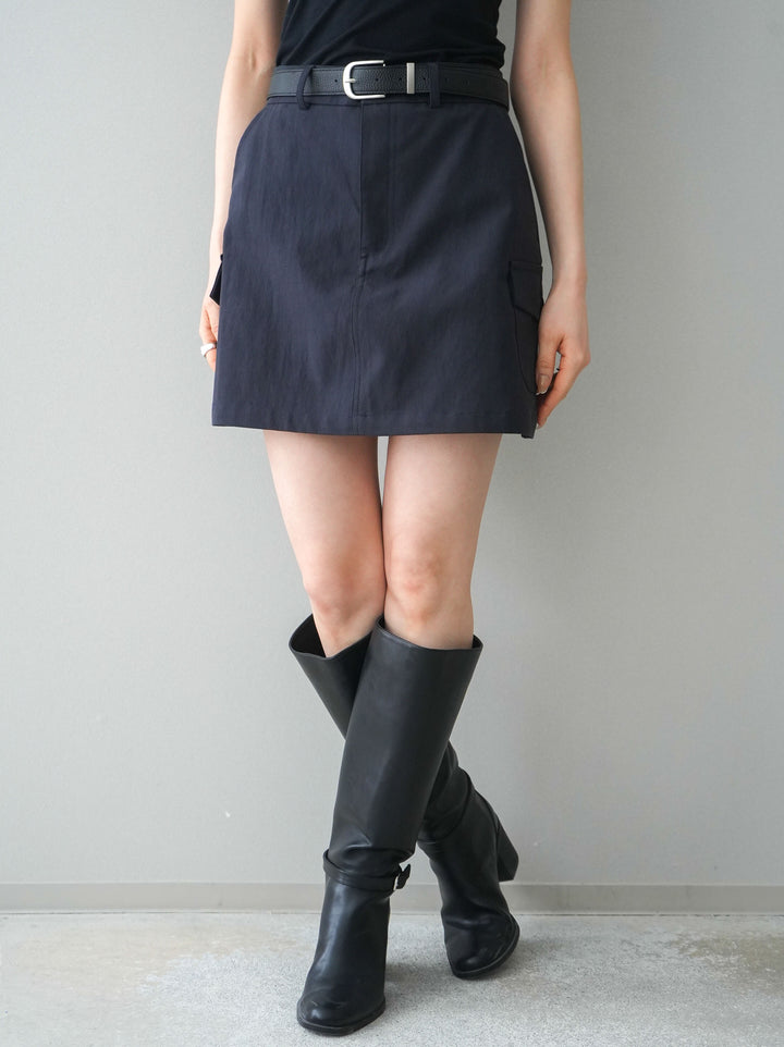 [予約]ベルト付カーゴミニスカート/black
