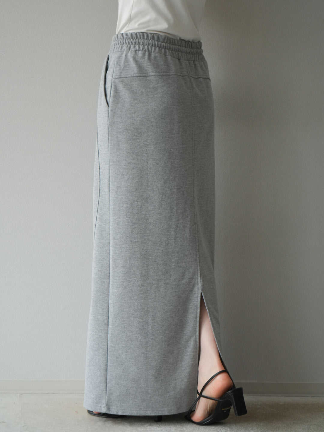 [予約]スウェットロングスカート/グレー