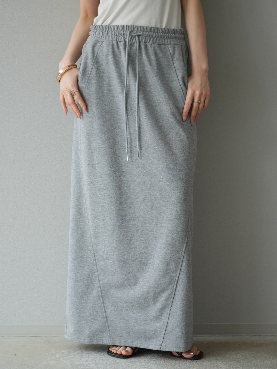 [予約]スウェットロングスカート/グレー