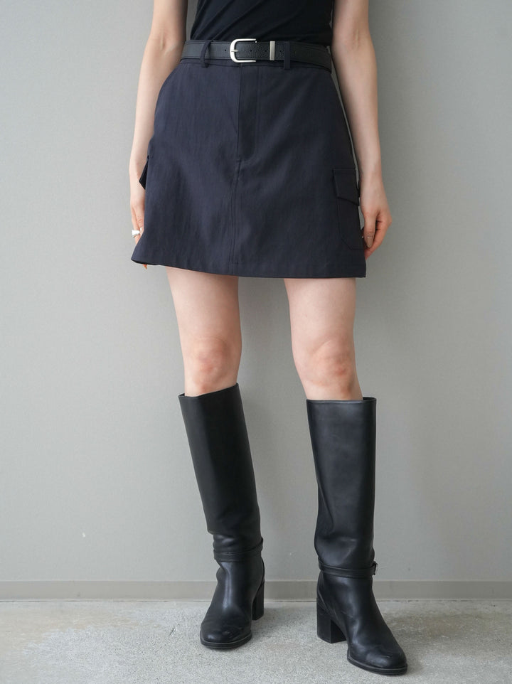 [予約]ベルト付カーゴミニスカート/black