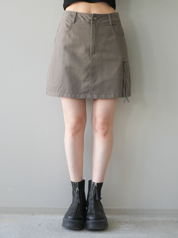 [予約]カーゴディテールミニスカート/khaki