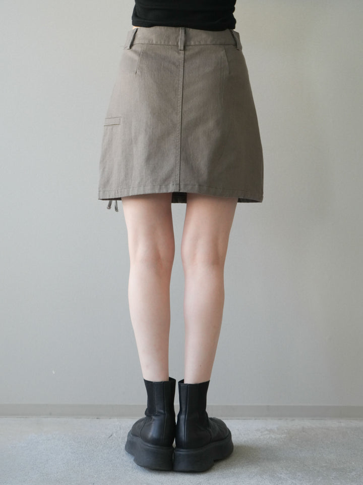 [予約]カーゴディテールミニスカート/khaki