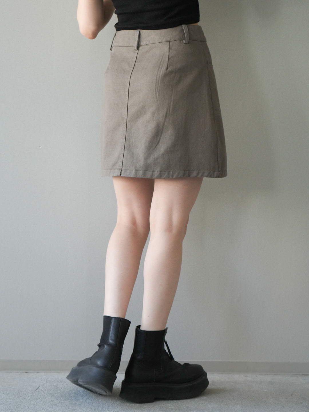 [予約]カーゴディテールミニスカート/khaki