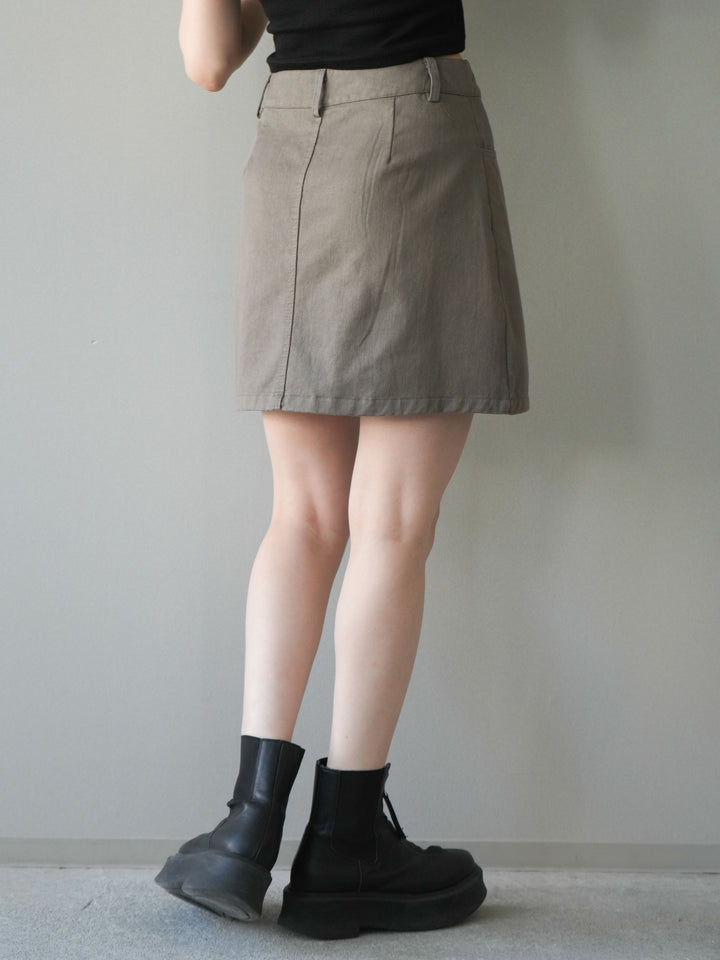 [予約]カーゴディテールミニスカート/khaki
