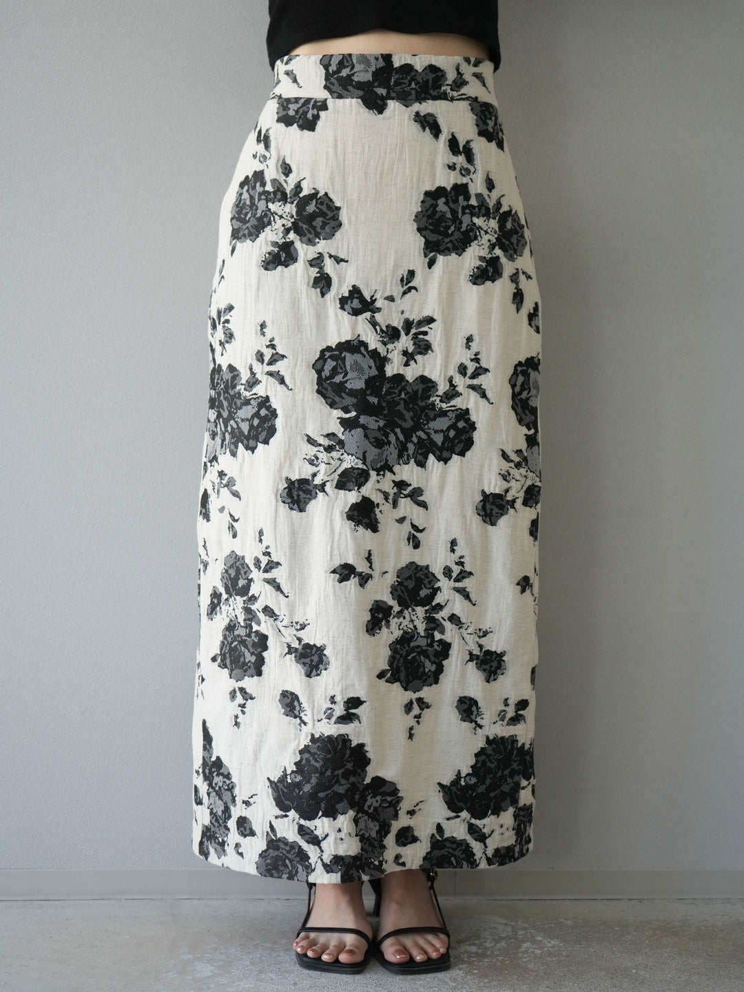 [予約]ジャガードIラインスカート/ブラック