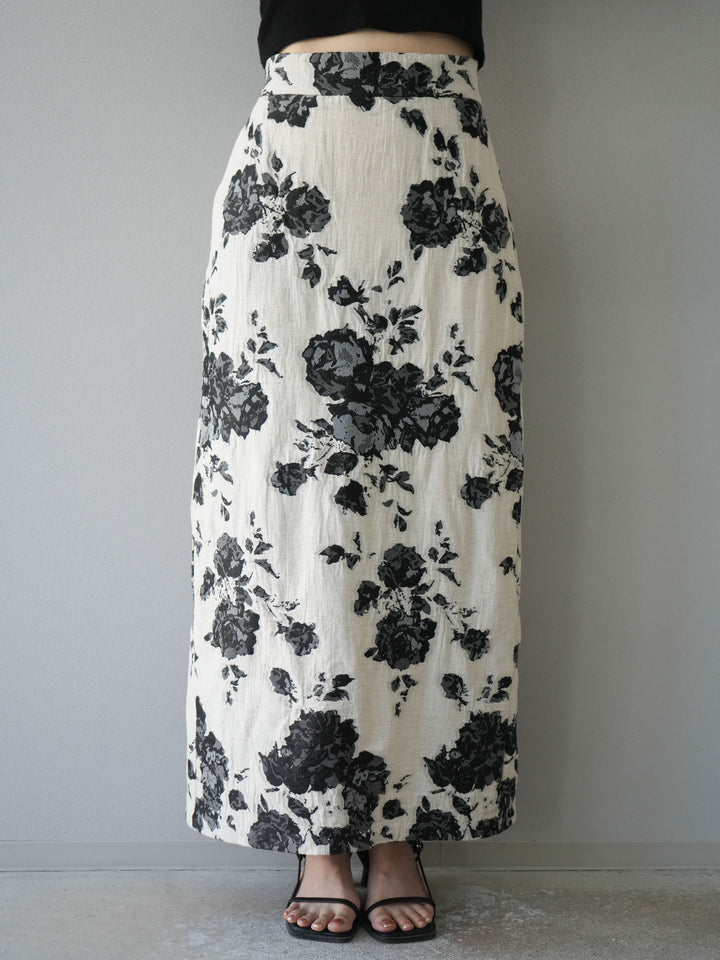 [予約]ジャガードIラインスカート/ブラック