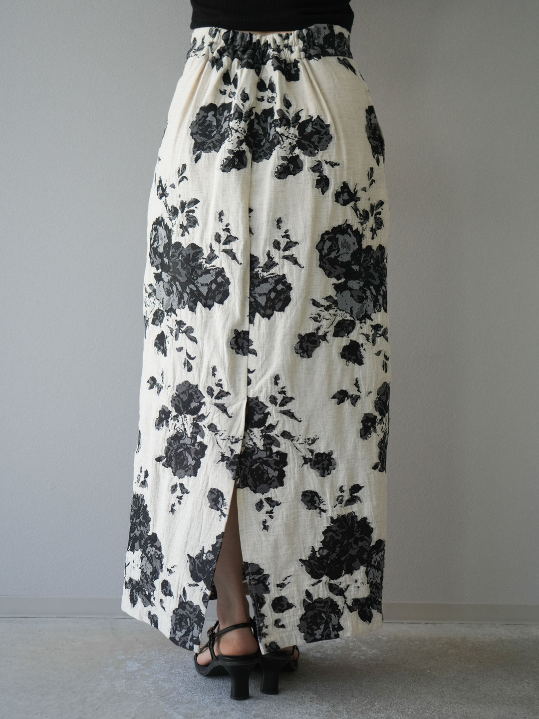 [予約]ジャガードIラインスカート/ブラック