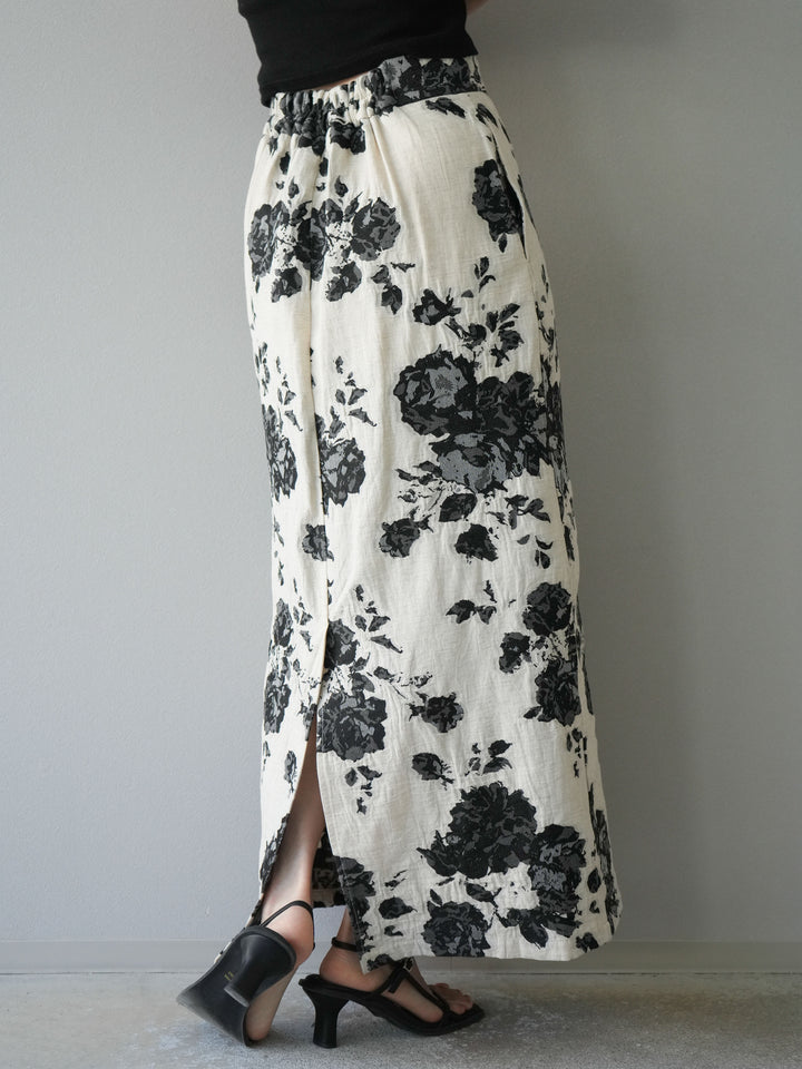 [予約]ジャガードIラインスカート/ブラック