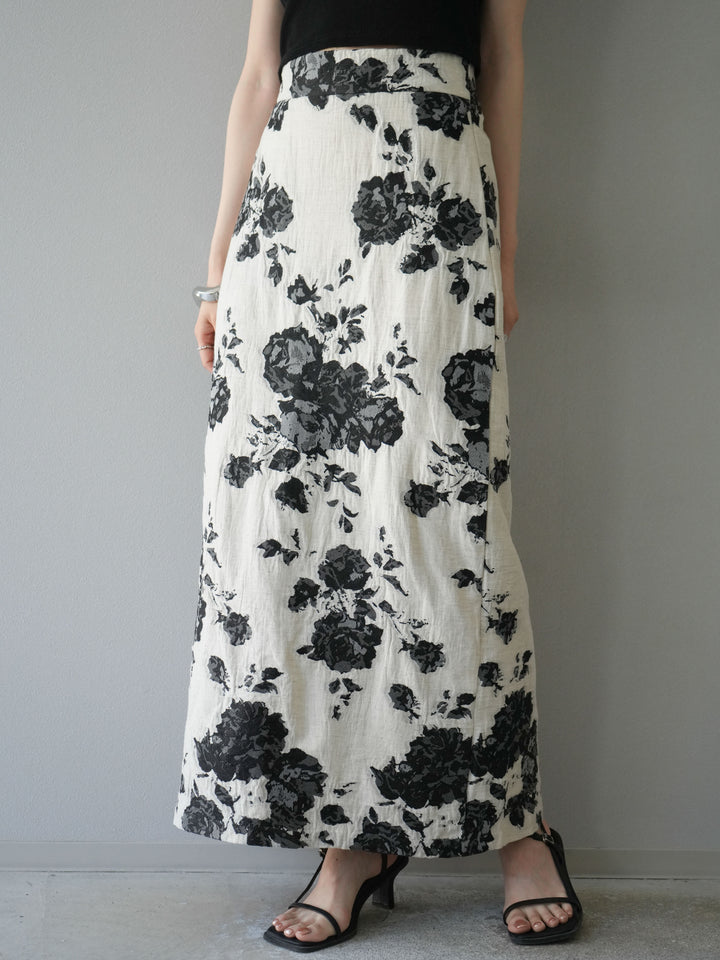 [予約]ジャガードIラインスカート/ブラック