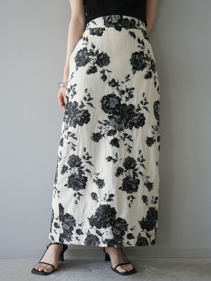 [予約]ジャガードIラインスカート/ブラック