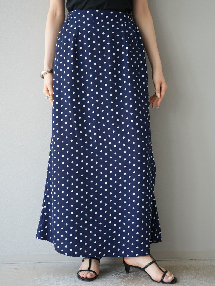 [予約]ドットAラインスカート/ネイビー