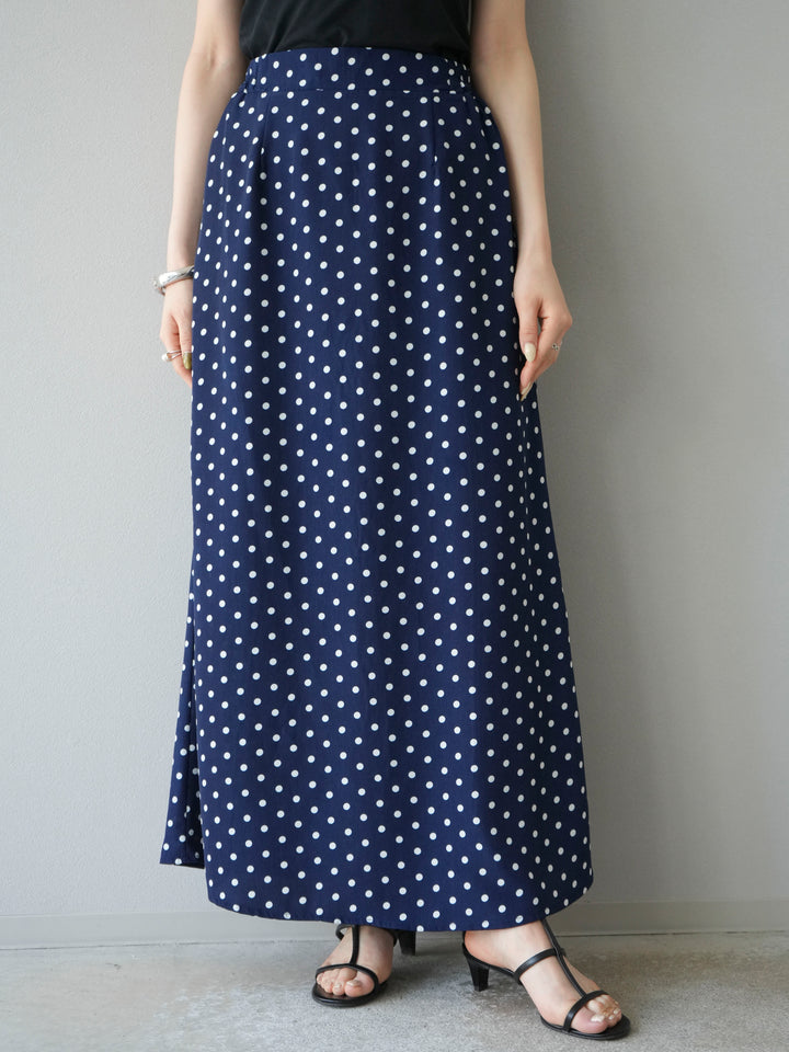 [予約]ドットAラインスカート/ネイビー