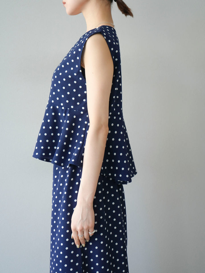 [予約]ドットぺプラムトップス/ネイビー