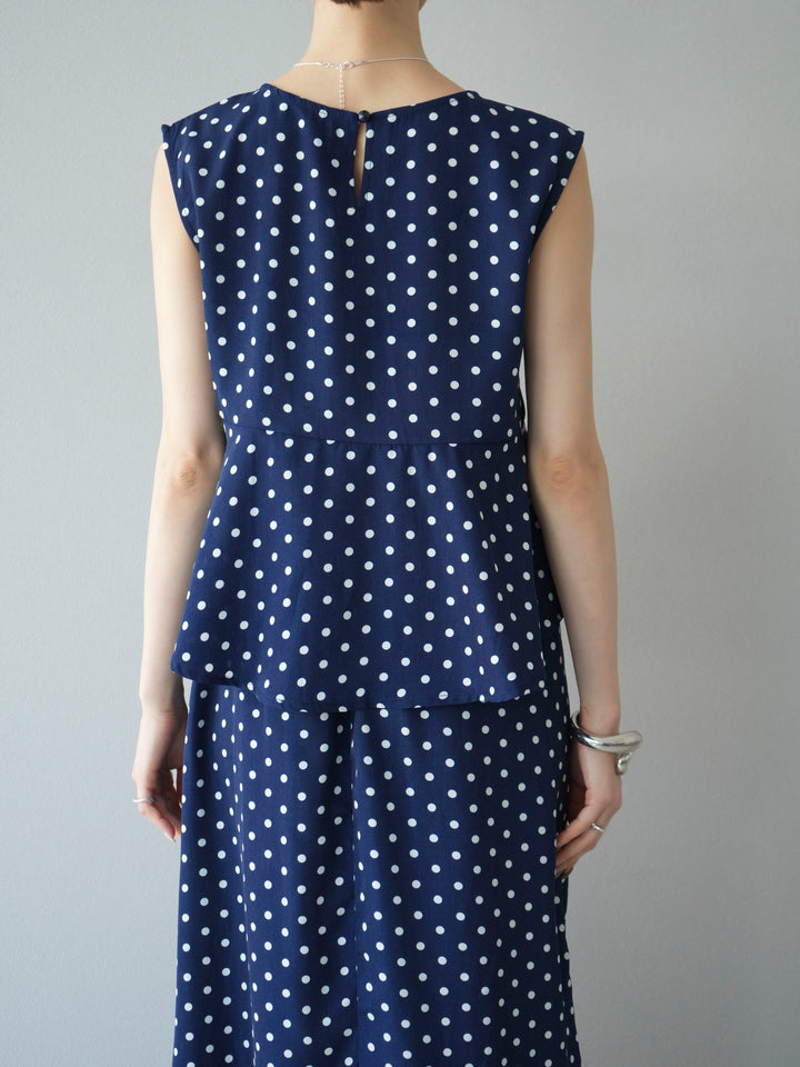 [予約]ドットぺプラムトップス/ネイビー