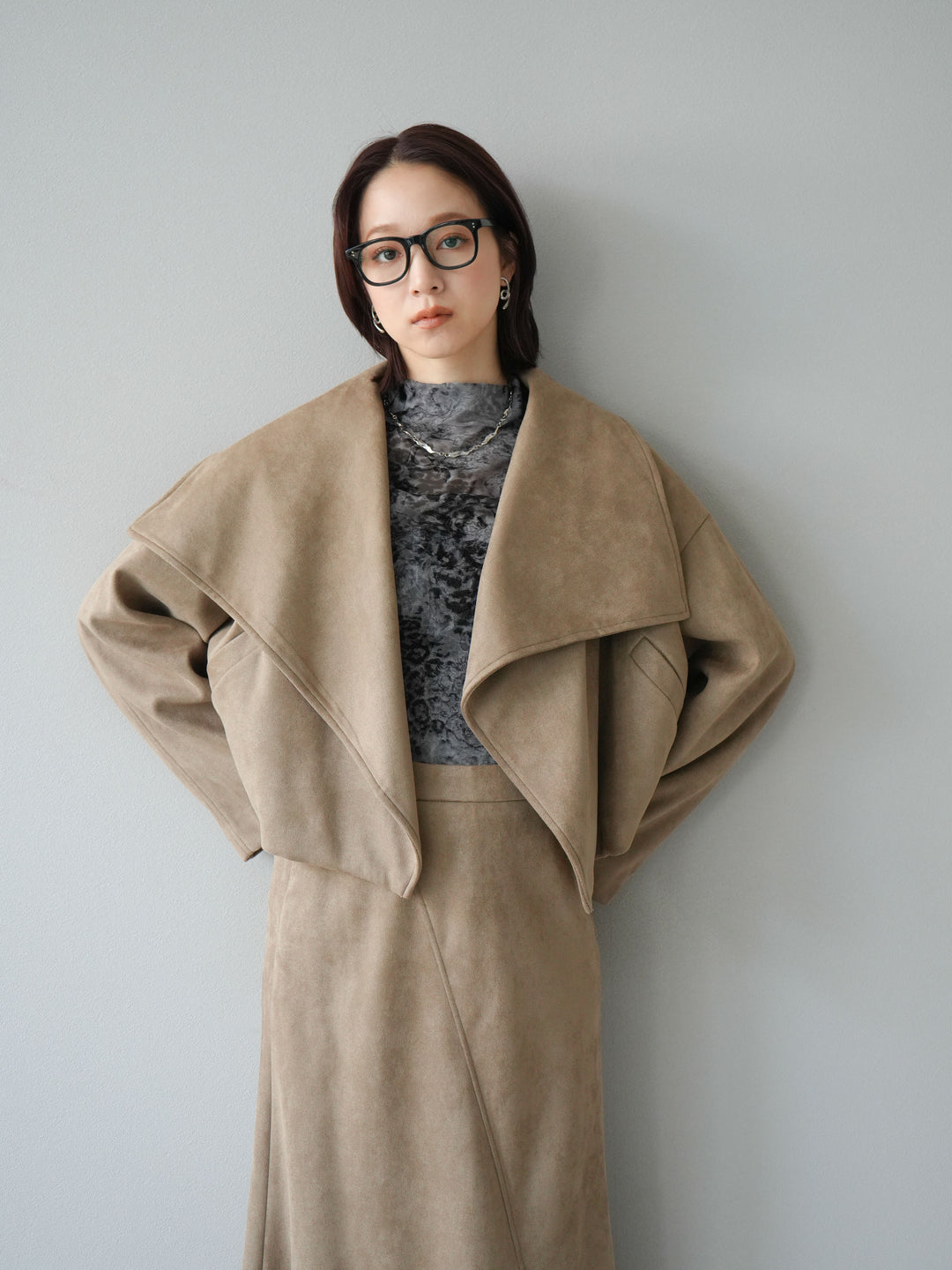 [SET]スエードショートジャケット＆ロングスカートSET UP(2set)