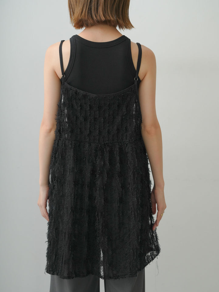 [予約]フェザージャガードキャミチュニック/black