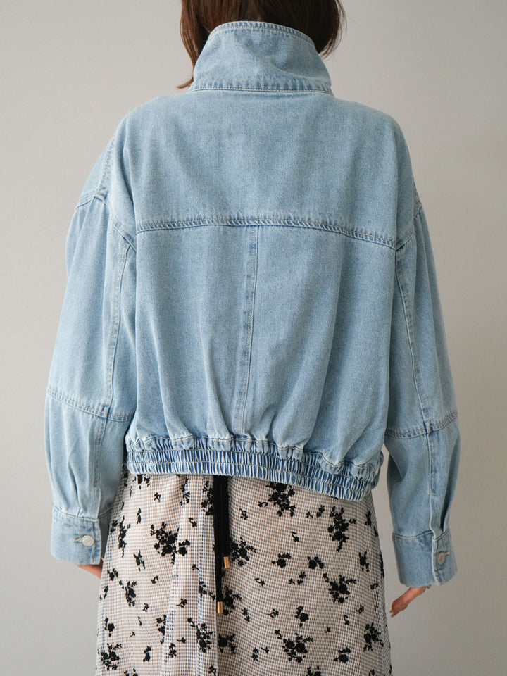 [予約]ZIPポケットデニムショートブルゾン/ブリーチ