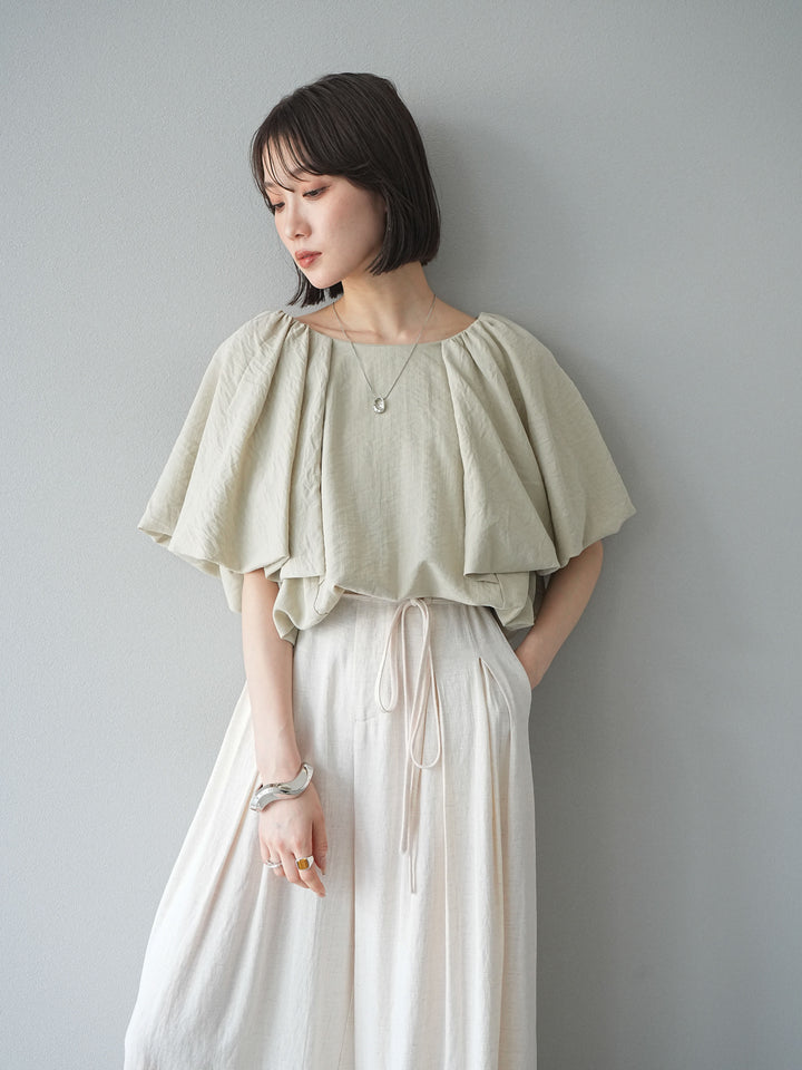 [套裝] 燈籠袖褶襉設計襯衫 + 可選配件套裝（2 套）