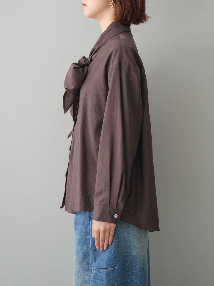 [予約]シアーボウタイブラウス/brown