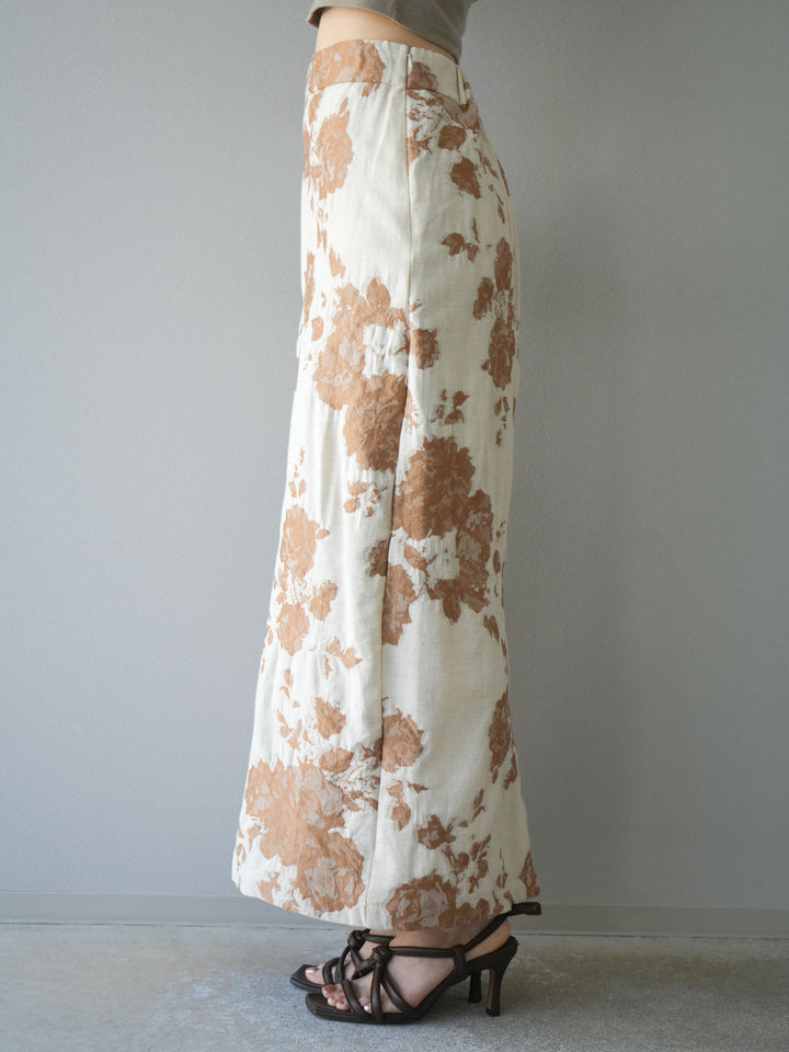 [予約]ジャガードIラインスカート/ベージュ