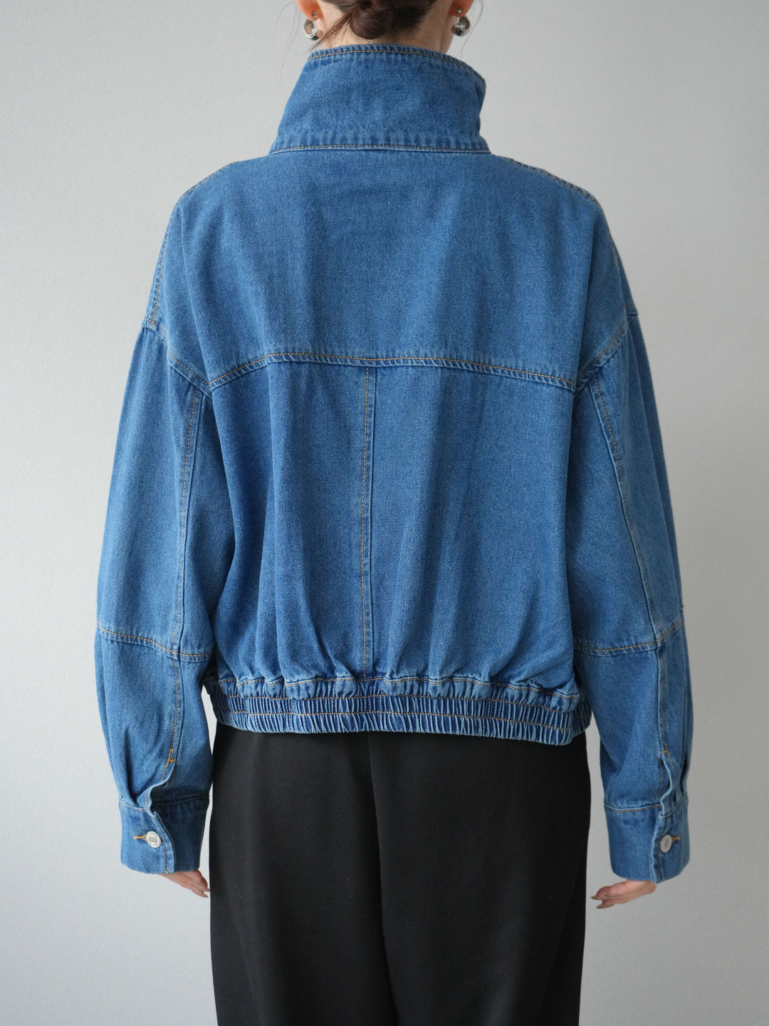 [予約]ZIPポケットデニムショートブルゾン/ブルー