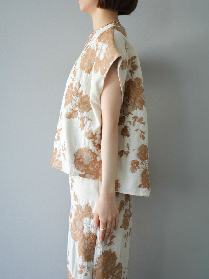 [予約]ジャガードZIPプルオーバー/ベージュ