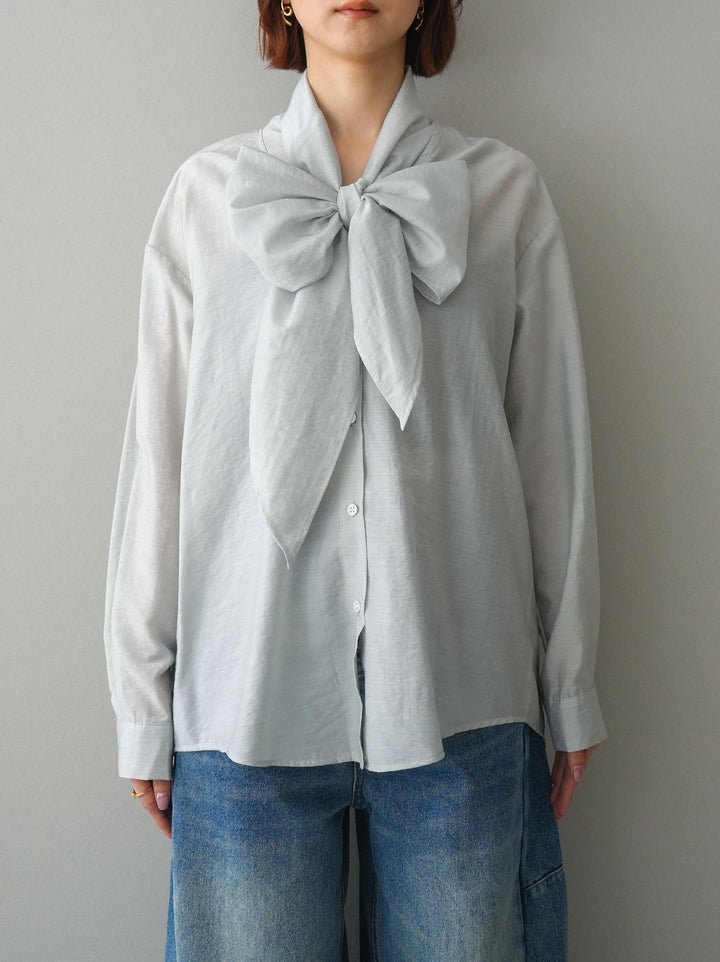 [予約]シアーボウタイブラウス/gray