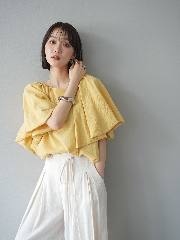 [套裝] 燈籠袖褶襉設計襯衫 + 可選配件套裝（2 套）