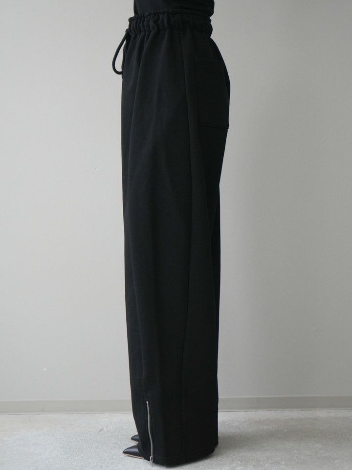 [予約]裾ZIPスエットワイドパンツ/black