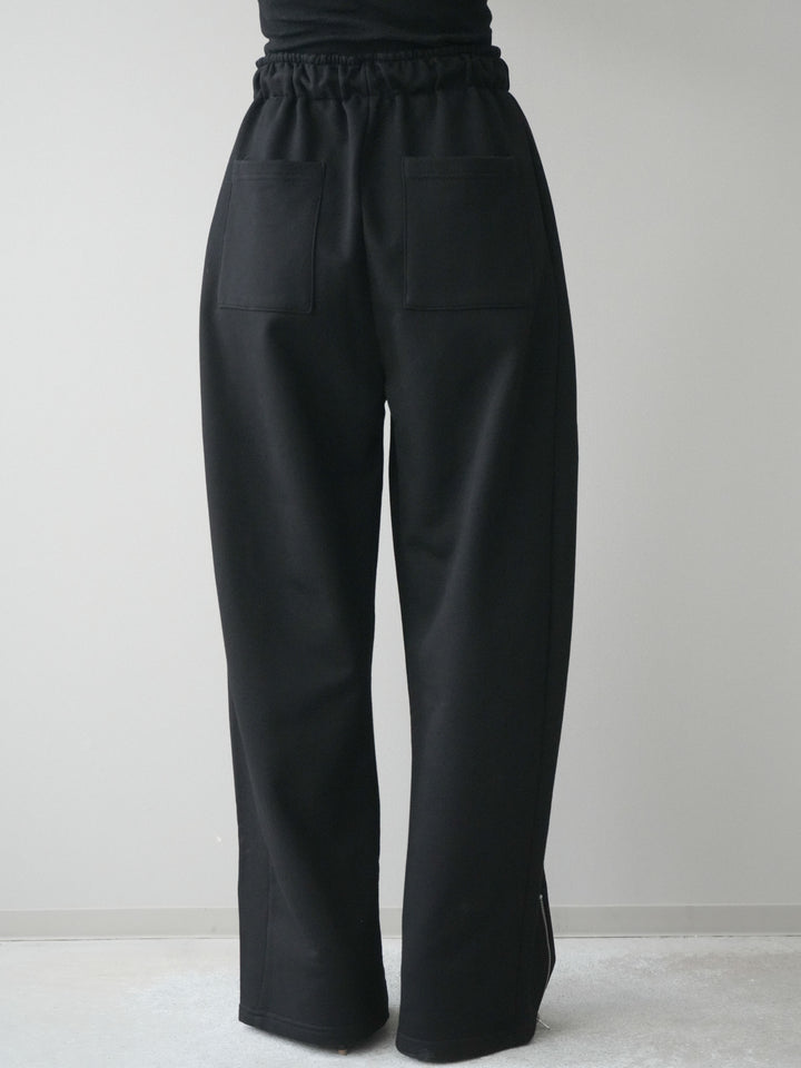 [予約]裾ZIPスエットワイドパンツ/black