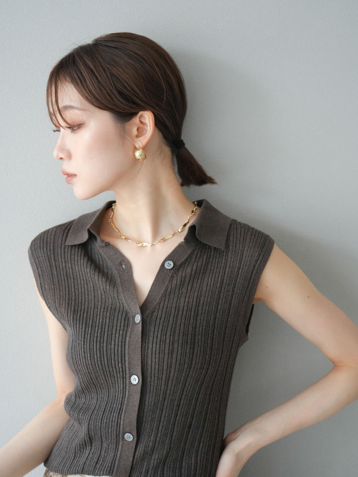 [予約]ニュアンスプレートチェーンネックレス/ゴールド