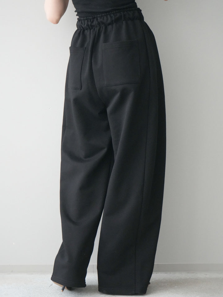 [予約]裾ZIPスエットワイドパンツ/black