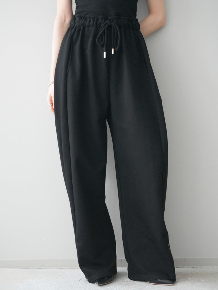 [予約]裾ZIPスエットワイドパンツ/black