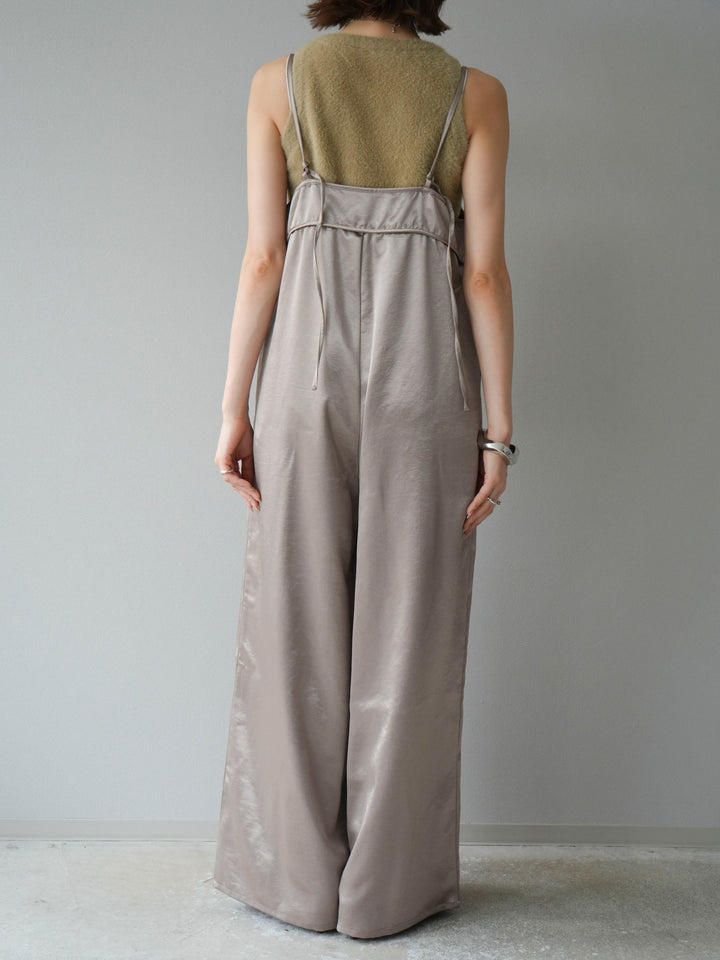 [予約]サテンビスチェオールインワン/グレージュ