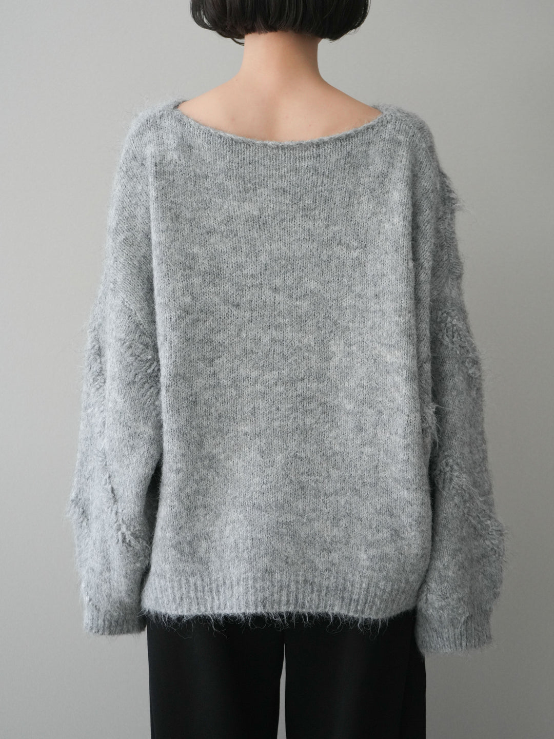 [予約]シャギーデザインニットプルオーバー/gray