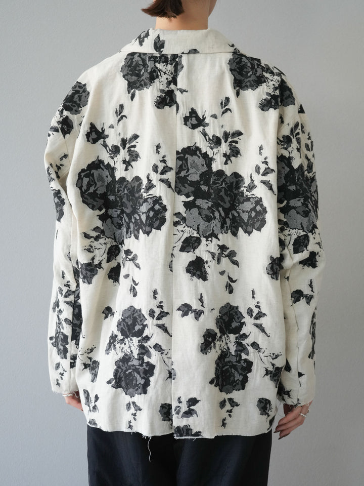 [予約]ジャガードカットオフジャケット/ブラック